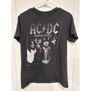AC/DC Highway to Hell Graphic T-Shirt Mens Medium Black Rock Band Tee 2022